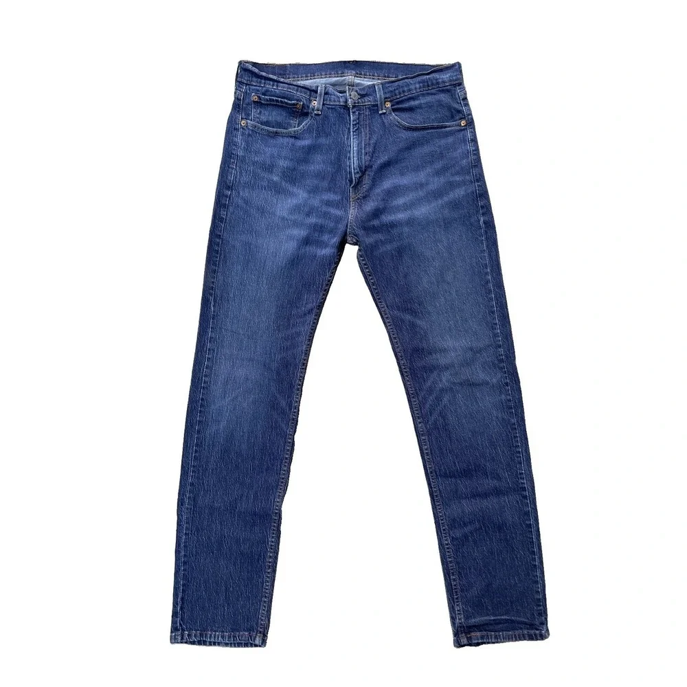 Levi's 505 Men's Jeans 36x34 Regular Fit Blue Denim‎ Stretch Made in Mexico